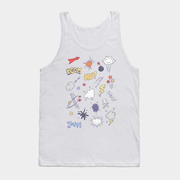 Comic Speech Set Tank Top by Olya Yatsenko